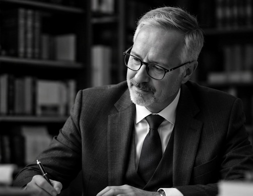 Black-and-white editorial portrait illustrating pedagogie